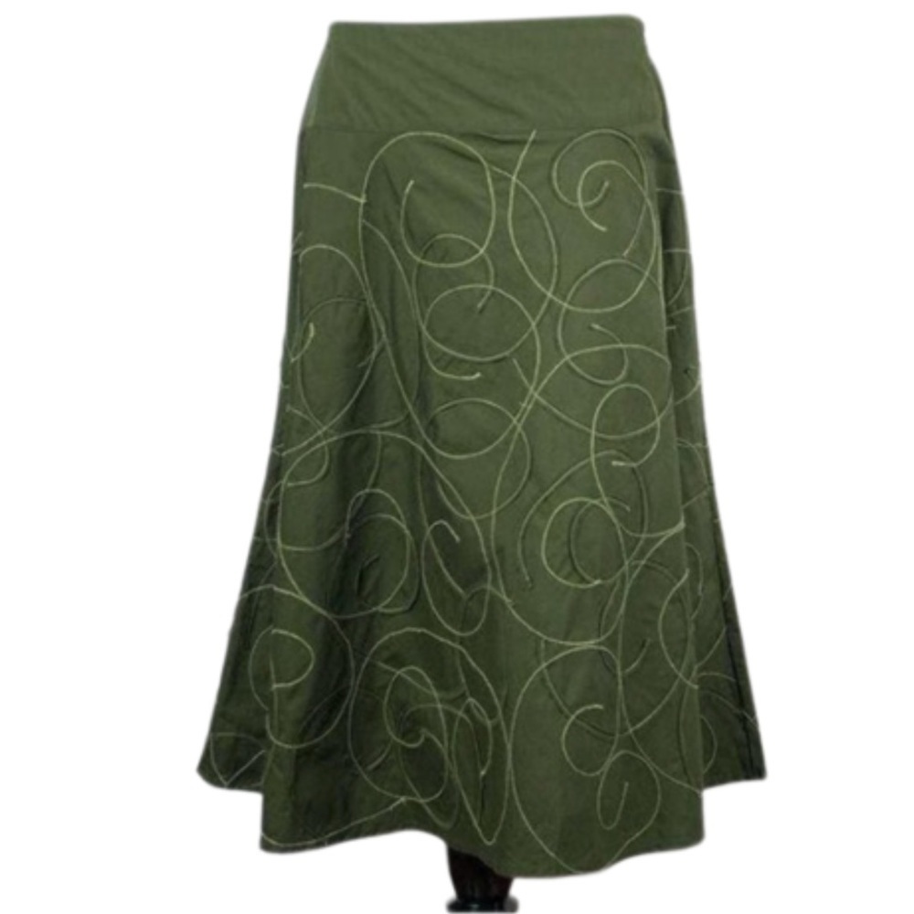 Sunny Leigh womens skirt size 6 midi tulip green Fairycore festival